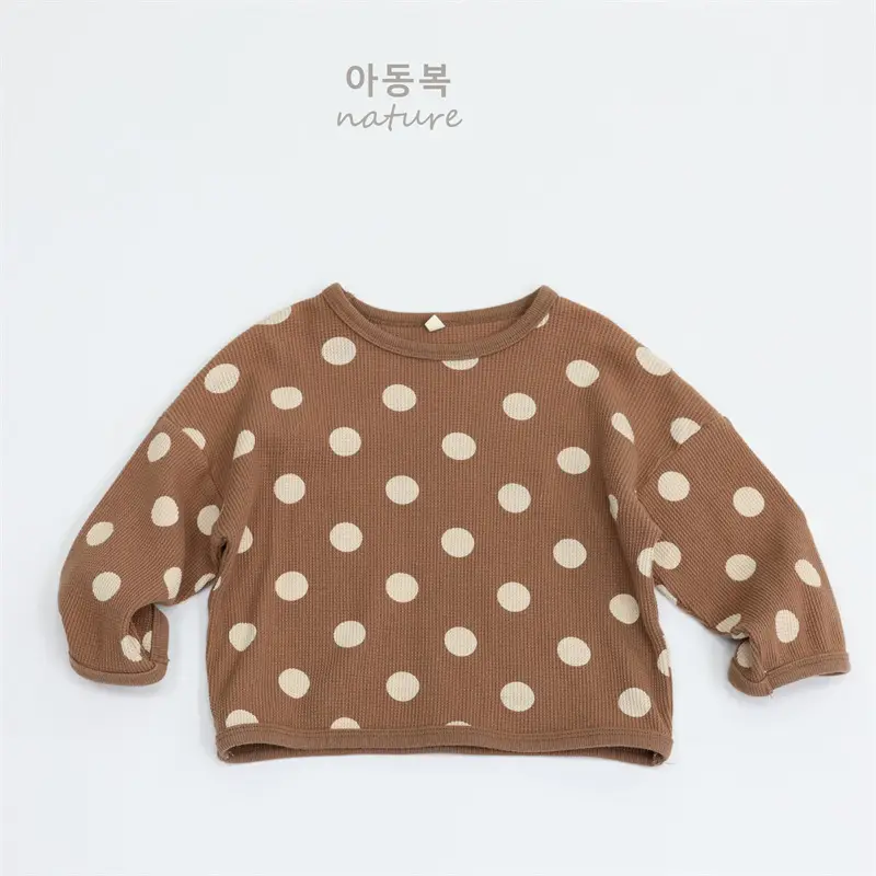 2026 Spring Girls Polka Dot T-Shirt Long Sleeve Korean Style Loose Fit — feature 13