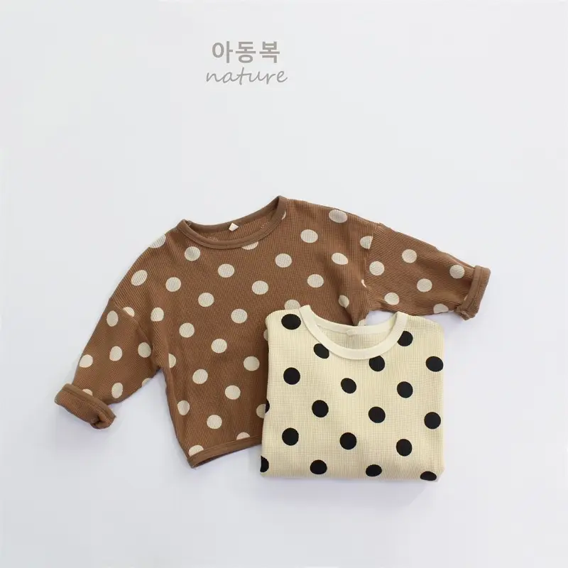 2026 Spring Girls Polka Dot T-Shirt Long Sleeve Korean Style Loose Fit — feature 4
