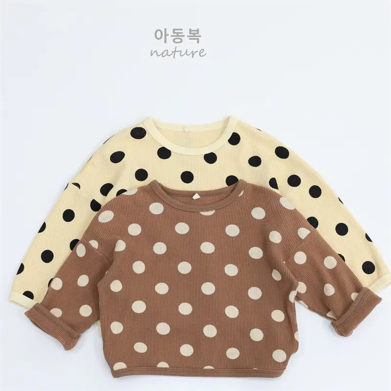 2026 Spring Girls Polka Dot T-Shirt Long Sleeve Korean Style Loose Fit — feature 5