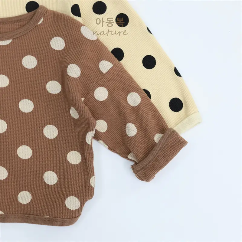 2026 Spring Girls Polka Dot T-Shirt Long Sleeve Korean Style Loose Fit — feature 8