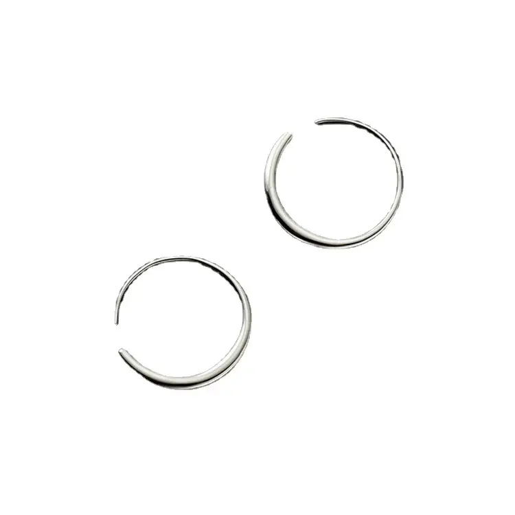 Glossy Silver Ring Earrings Japanese Korean Style - Image 7