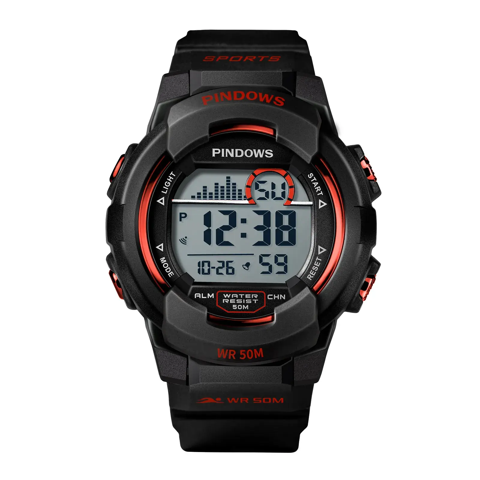 25 Year Waterproof Sports Watch Men Black Digital Display - Image 4