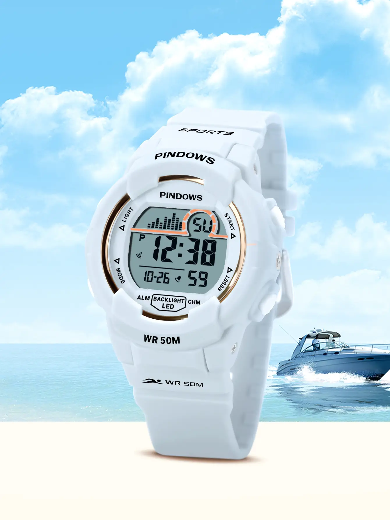 25 Year Waterproof Sports Watch Men Black Digital Display — feature 8