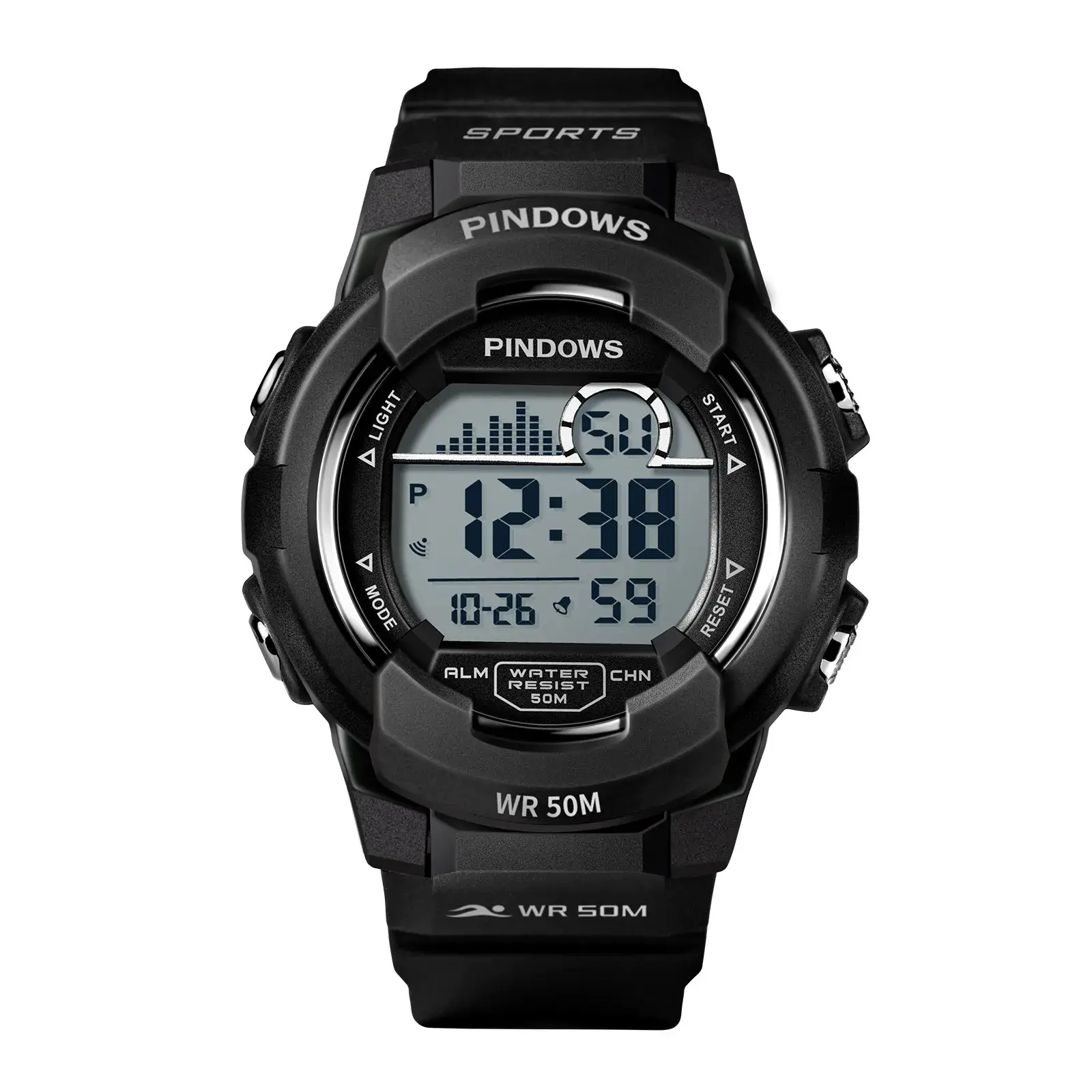 25 Year Waterproof Sports Watch Men Black Digital Display - Image 3