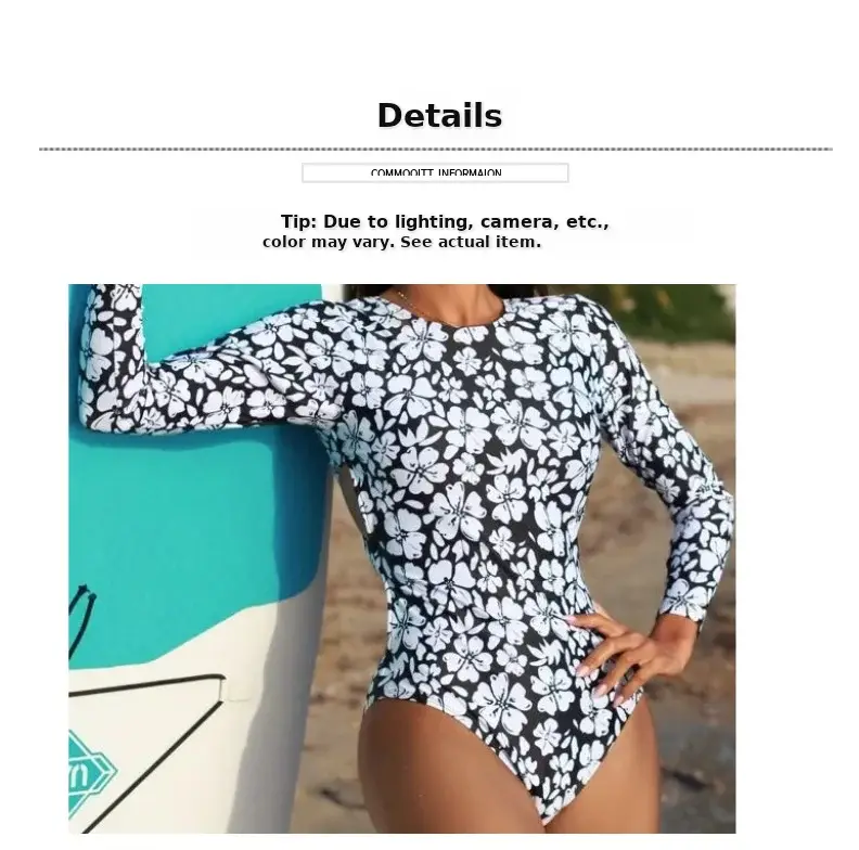 2024 Floral Long Sleeve Belly Covering Swimsuit — feature 10