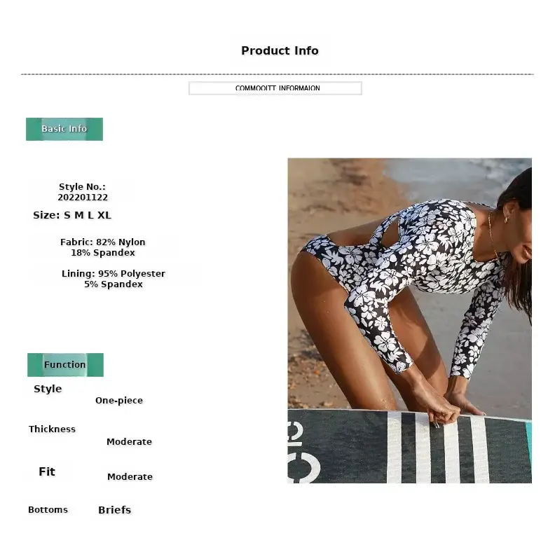 2024 Floral Long Sleeve Belly Covering Swimsuit — feature 5