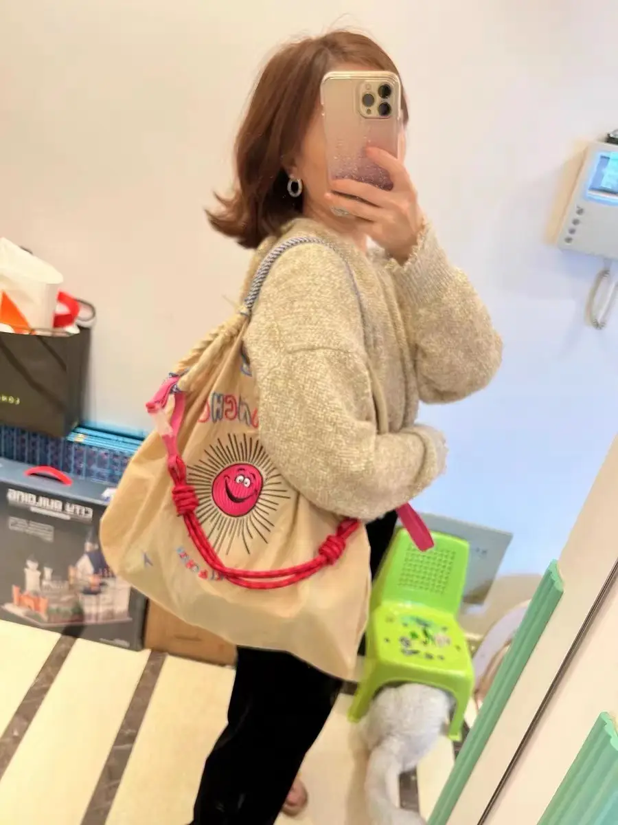 Women's Sunflower Embroidered Canvas Shopping Bag — feature 12