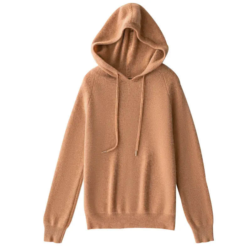 Women's Red Knit Hoodie Loose Fit Winter Wear - Image 9