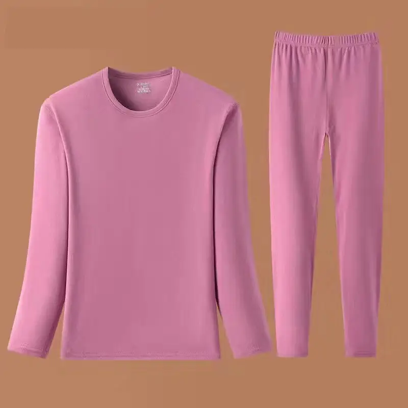 Middle-aged Elderly Thermal Underwear Semi-High Collar Purple - Image 11