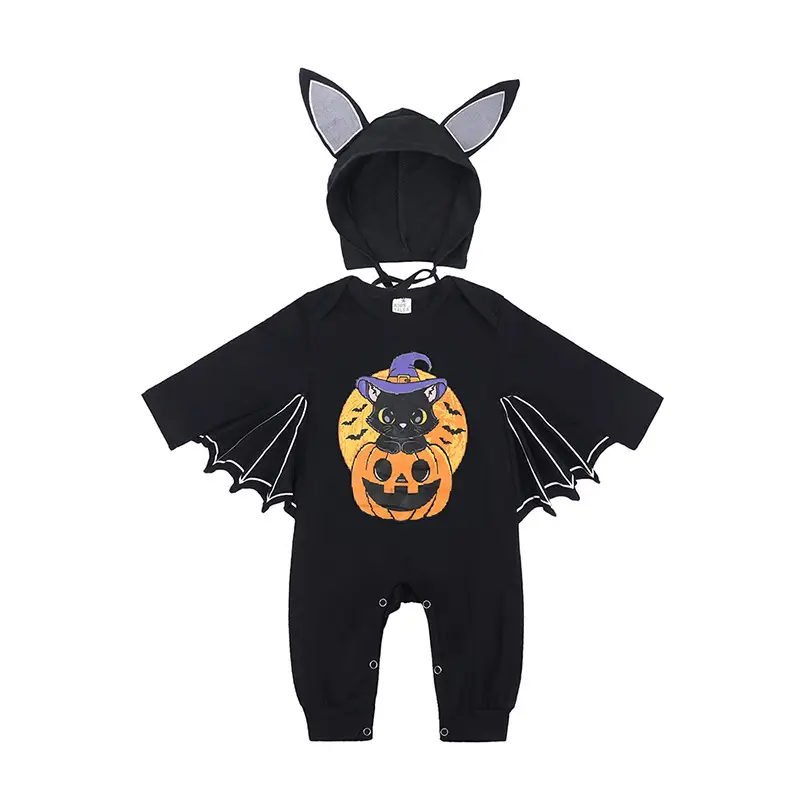 Baby Halloween Bat Suit Black with Hat & Wings