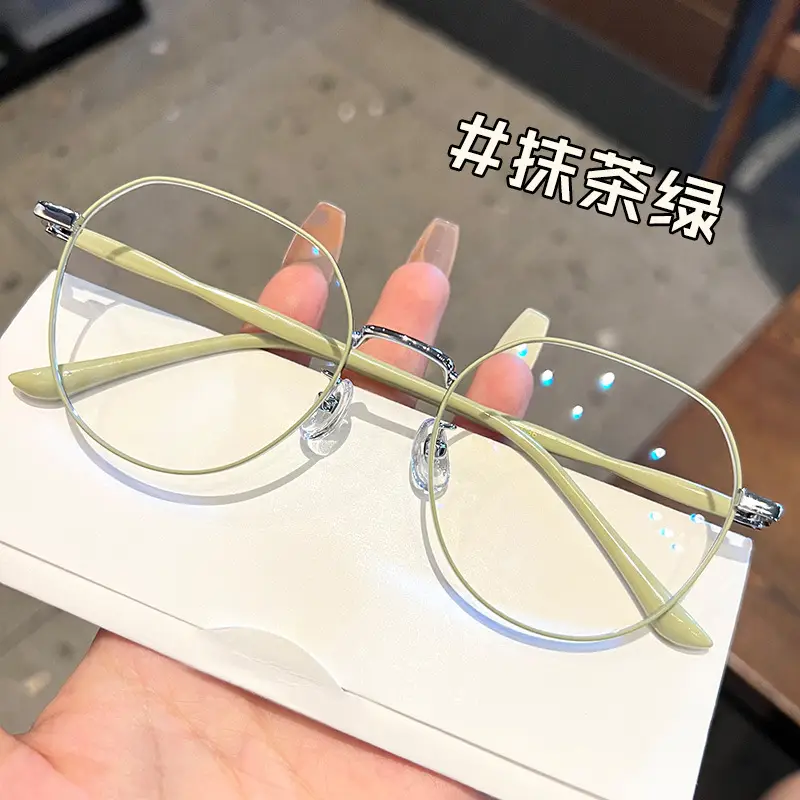 Korean Version Plain Net Red Polygon Glasses for Men Women - Image 8
