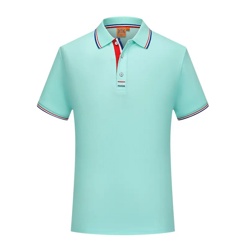 Men Collared Screen Print Polo Shirt Navy Blue - Image 6