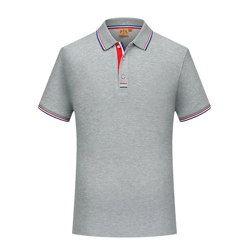Men Collared Screen Print Polo Shirt Navy Blue - Image 5