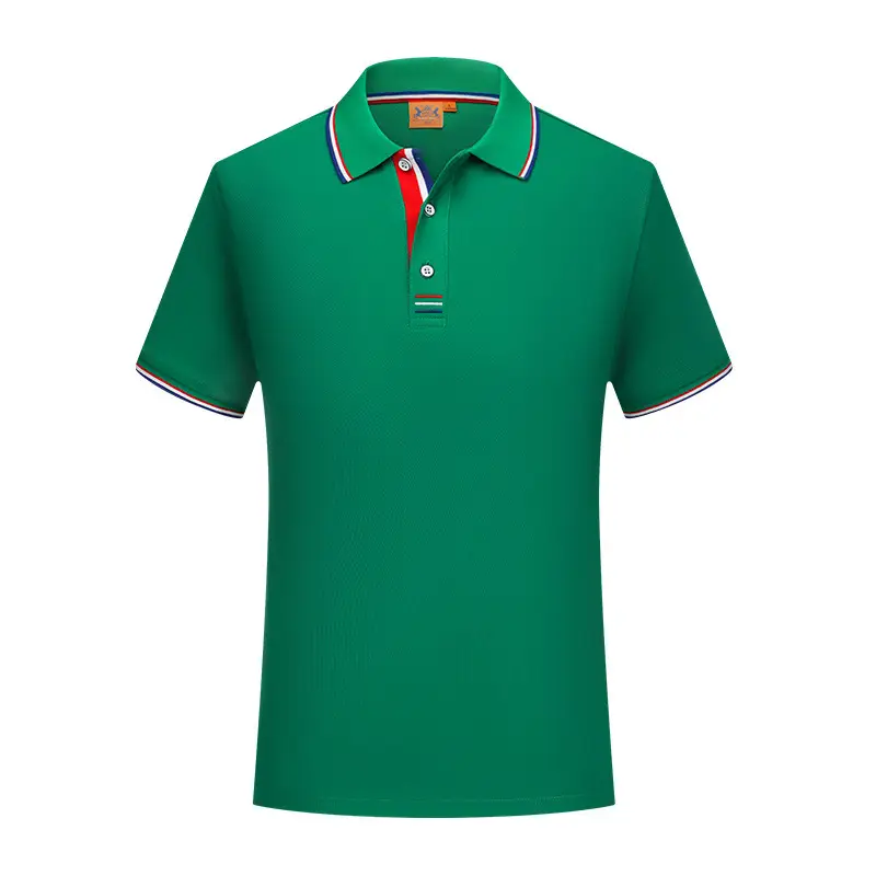 Men Collared Screen Print Polo Shirt Navy Blue - Image 4