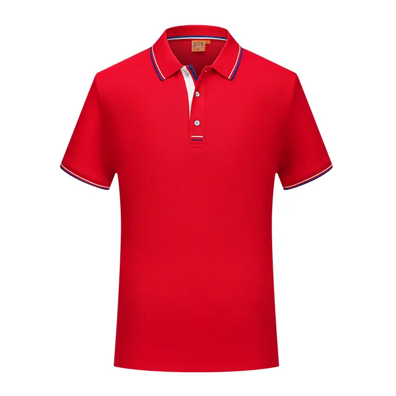 Men Collared Screen Print Polo Shirt Navy Blue - Image 3