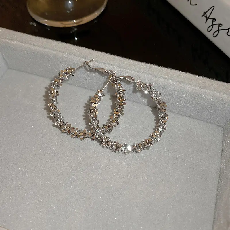 Silver C-Neadled Diamond Zircon Earrings Light Luxury - Image 18