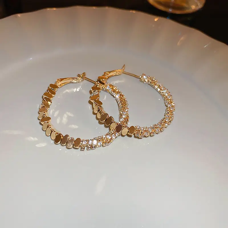 Silver C-Neadled Diamond Zircon Earrings Light Luxury - Image 20