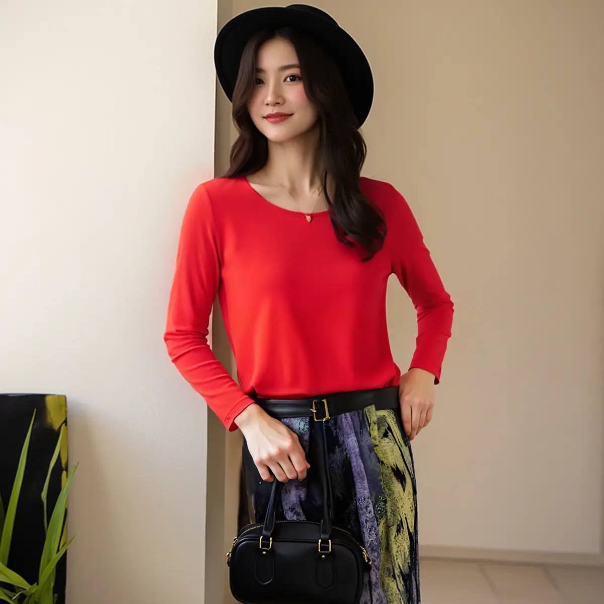 Women Crewneck Long Sleeve Jacket Black 2024