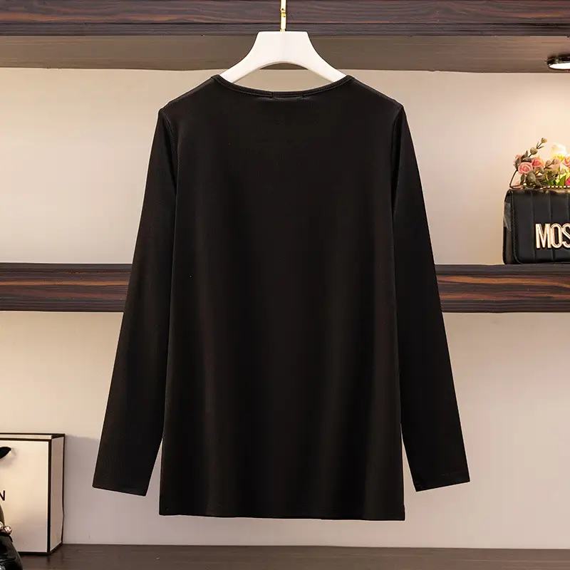 Women Crewneck Long Sleeve Jacket Black 2024