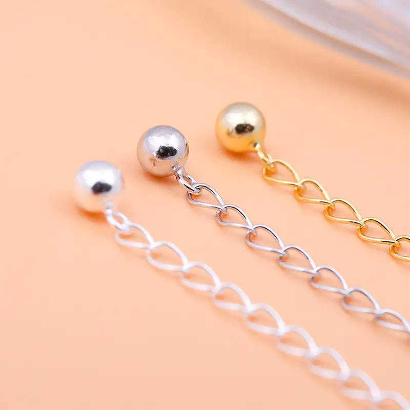 S925 Sterling Silver Extended Chain Necklace with Light Ball