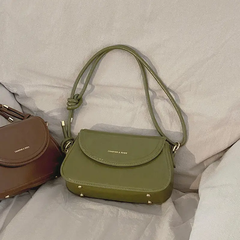 Green Retro Square Shoulder Bag for Women