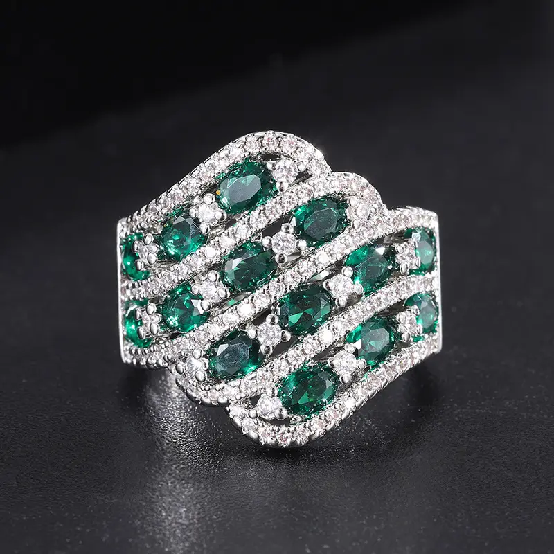 Exaggerated Geometric Zircon Ring for Women - Image 7