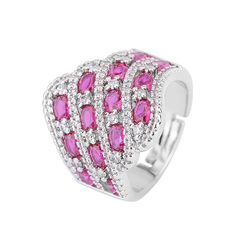 Exaggerated Geometric Zircon Ring for Women - Image 8