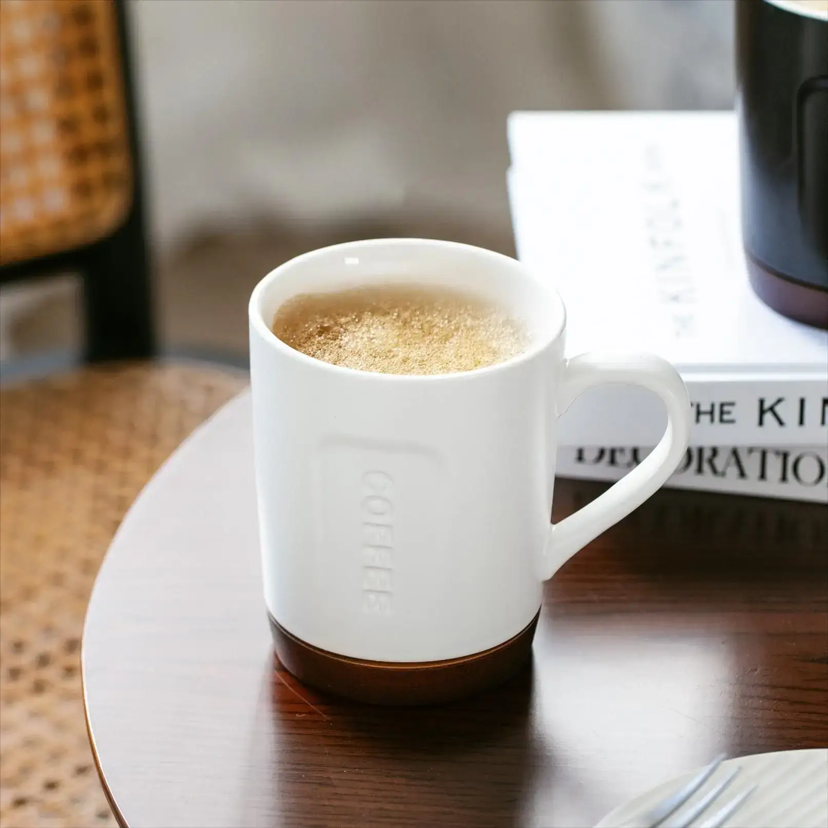 Modern Ceramic Coffee Cup with Wooden Base - Image 7