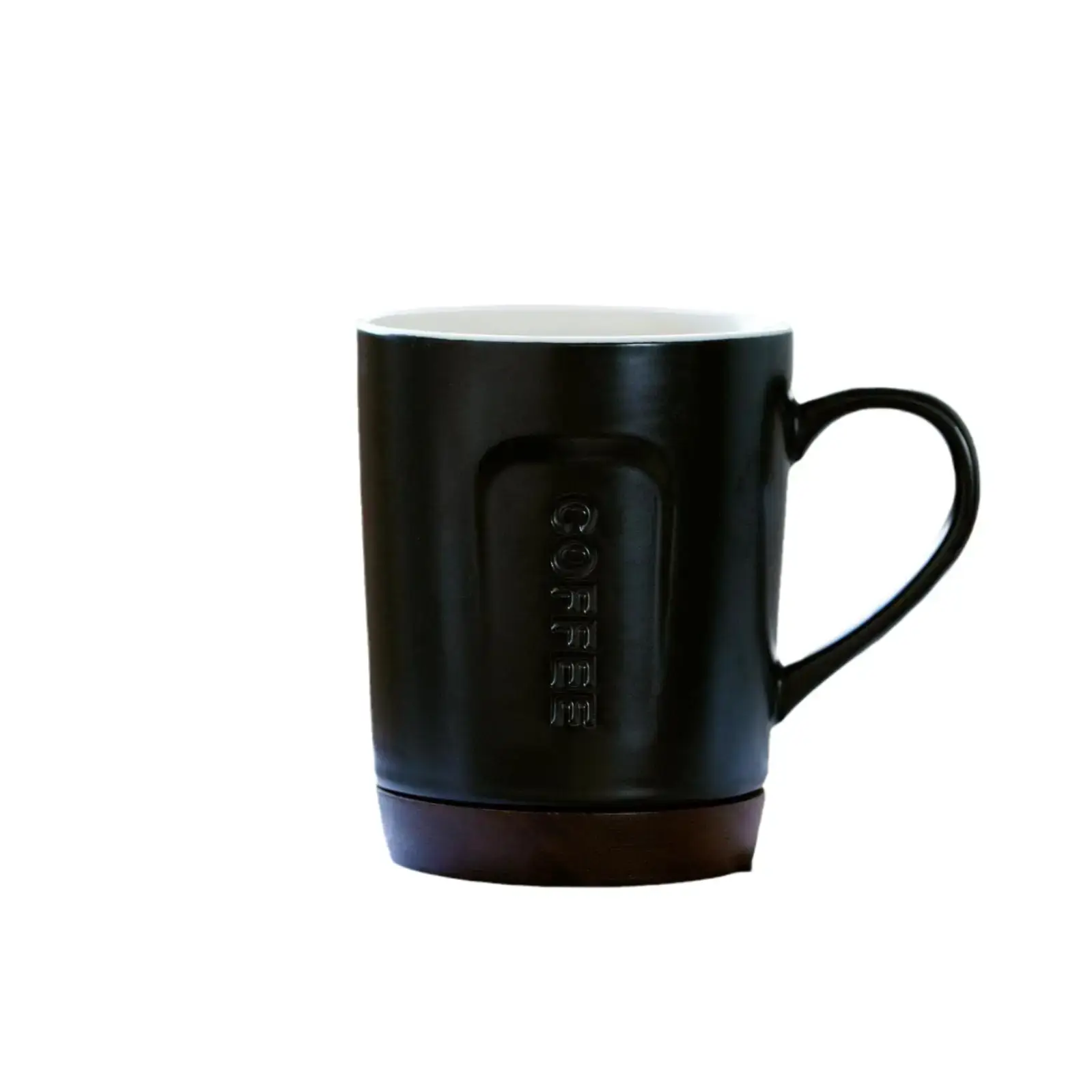 Modern Ceramic Coffee Cup with Wooden Base - Image 9