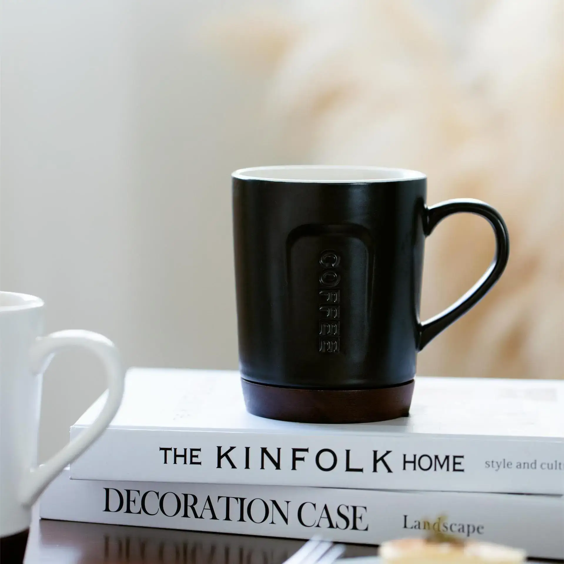 Modern Ceramic Coffee Cup with Wooden Base — feature 6