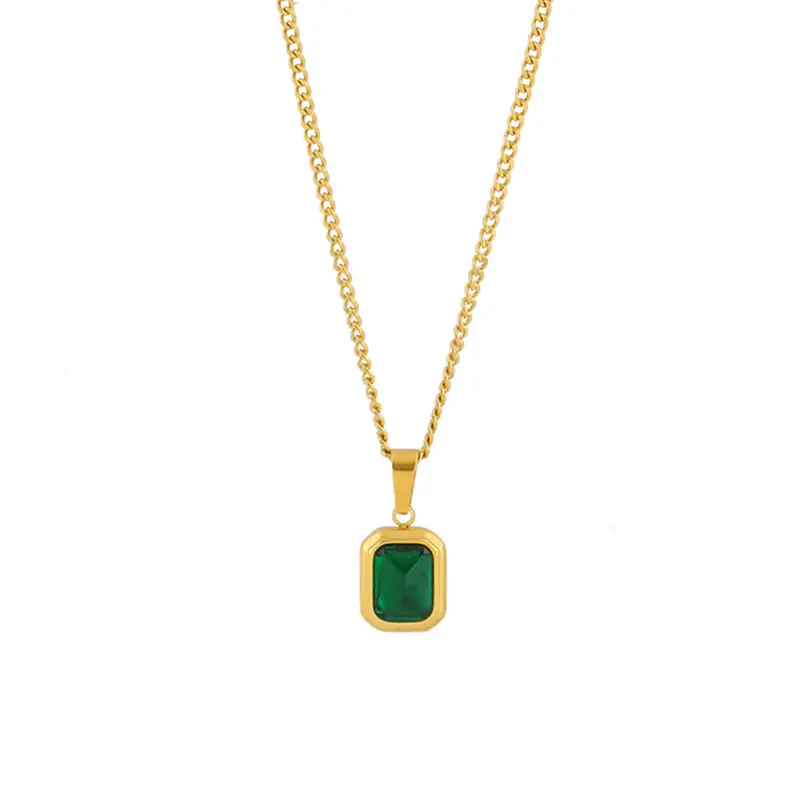 18K Gold Emerald Pendant Necklace for Women - Image 9