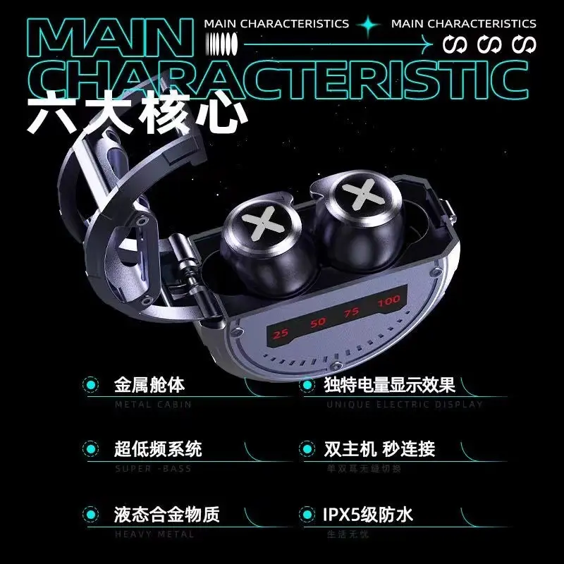 Cross-Border Bluetooth Headset Jx60 5.0 Noise Reduction - Image 6