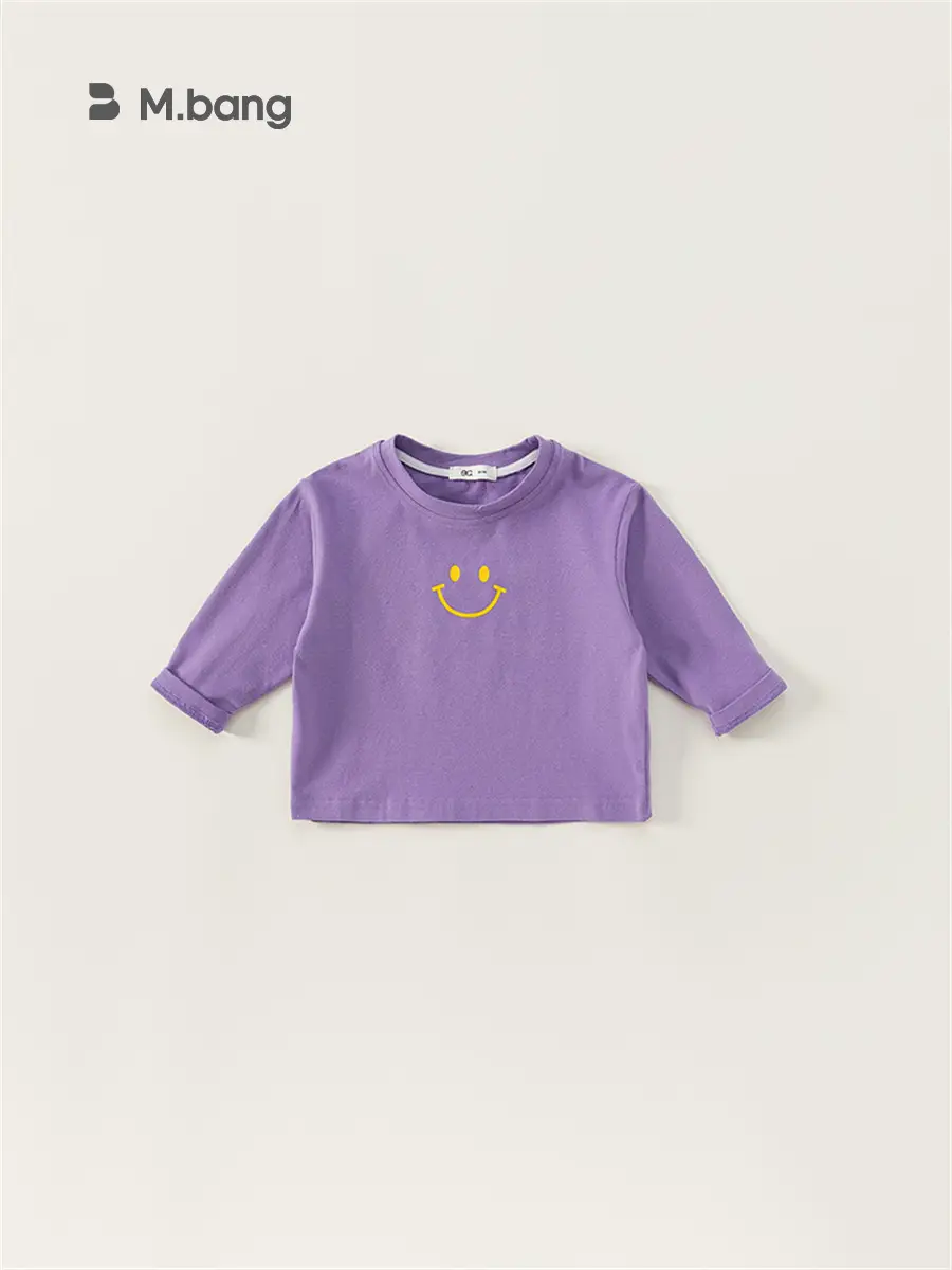 Girls Purple Printed Long Sleeve T-Shirt Spring Autumn Korean Style - Image 5