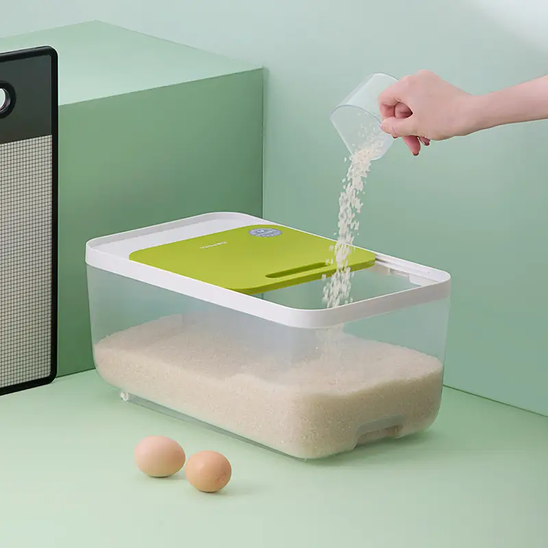 Camellia rice bucket household rice box insect-proof moisture-proof sealed rice pot rice storage box sliding cover food grade noodle bucket - Image 3