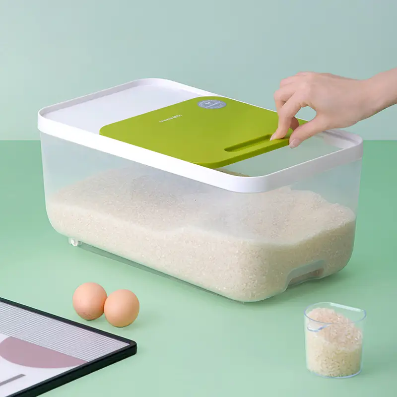 Camellia rice bucket household rice box insect-proof moisture-proof sealed rice pot rice storage box sliding cover food grade noodle bucket - Image 4