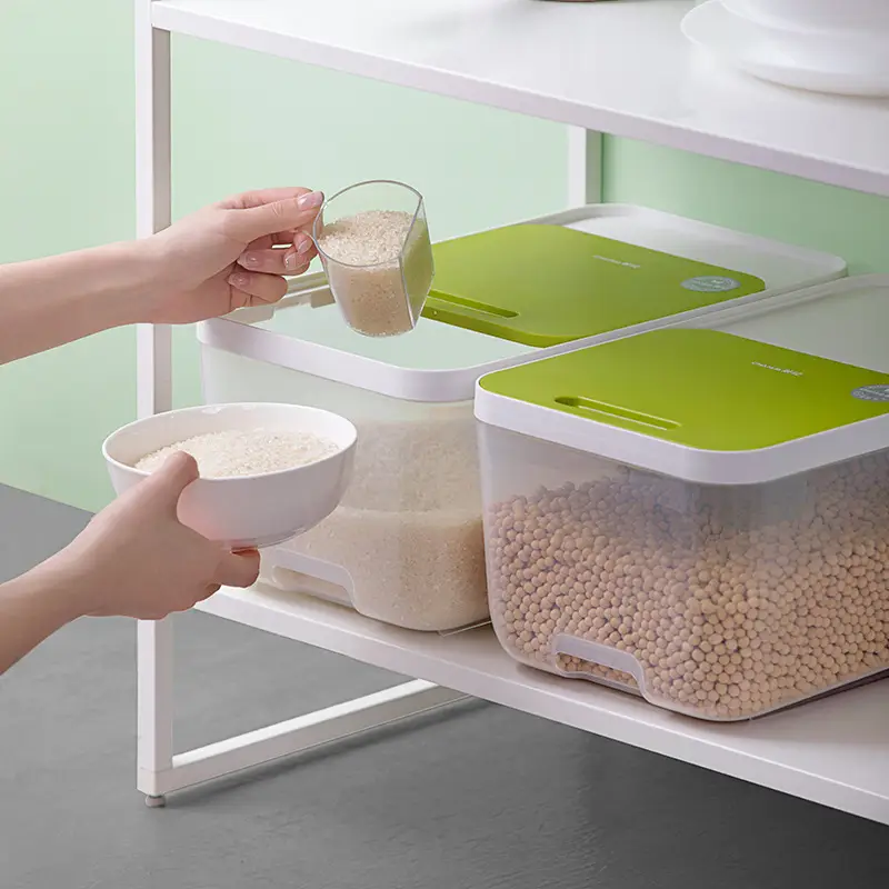Camellia rice bucket household rice box insect-proof moisture-proof sealed rice pot rice storage box sliding cover food grade noodle bucket - Image 6