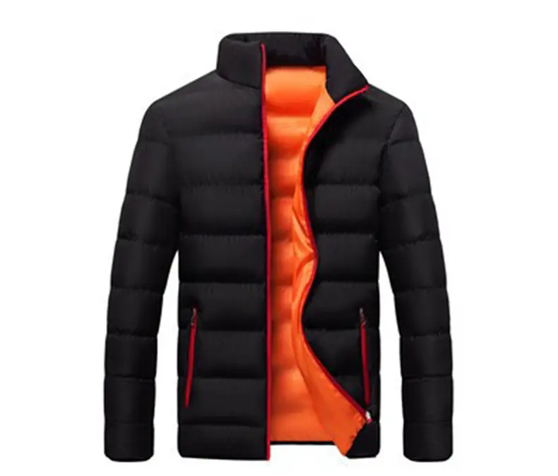 Men's Black Winter Puffer Jacket with Hood Stand Collar — feature 15