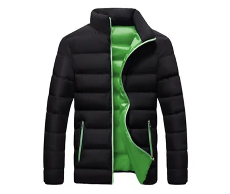 Men's Black Winter Puffer Jacket with Hood Stand Collar — feature 16