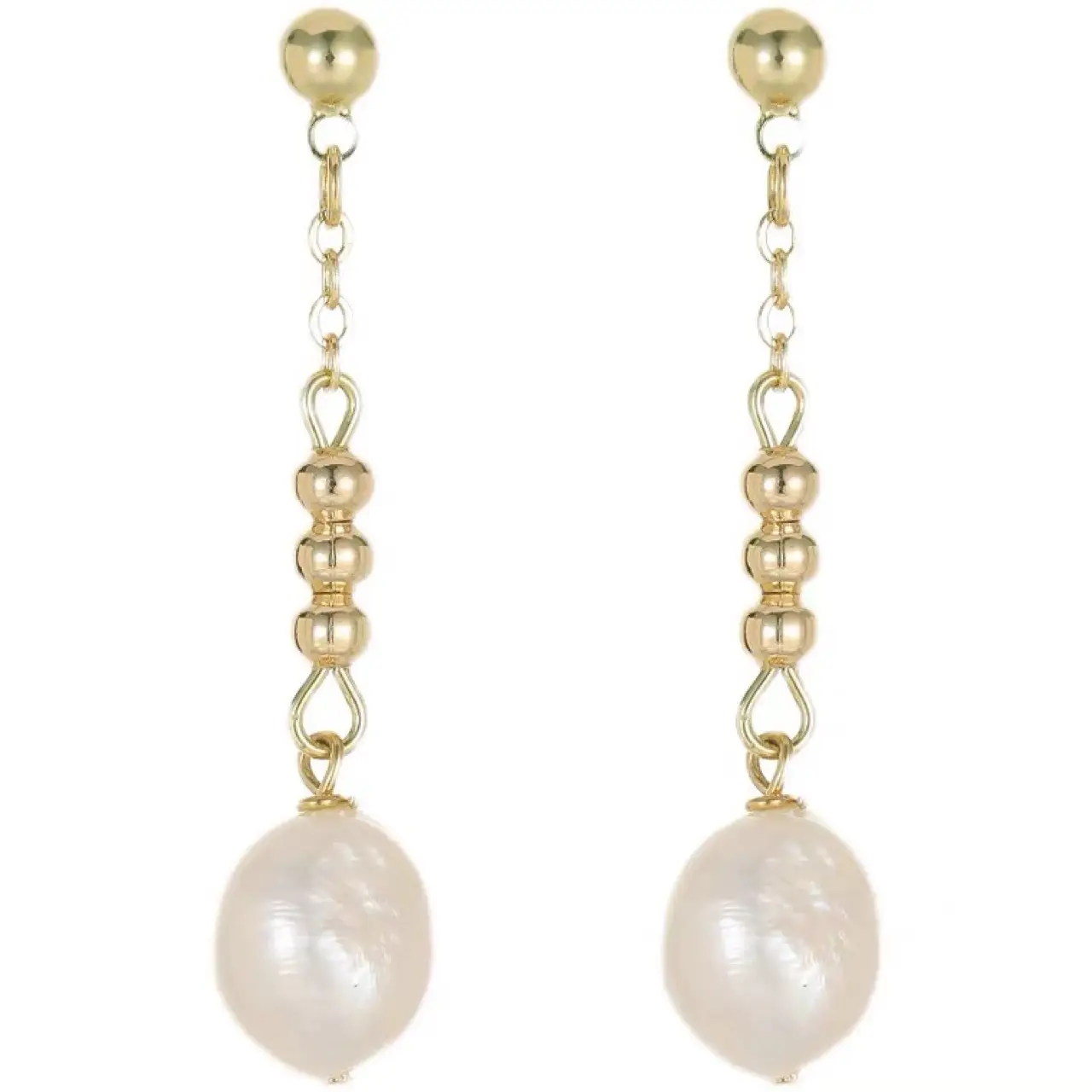 Fairy Pearl Baroque Earrings 925 Gold - Image 5