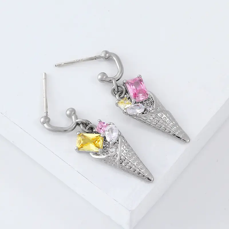 Ice Cream Zircon Stud Earrings Silver 925 - Image 3