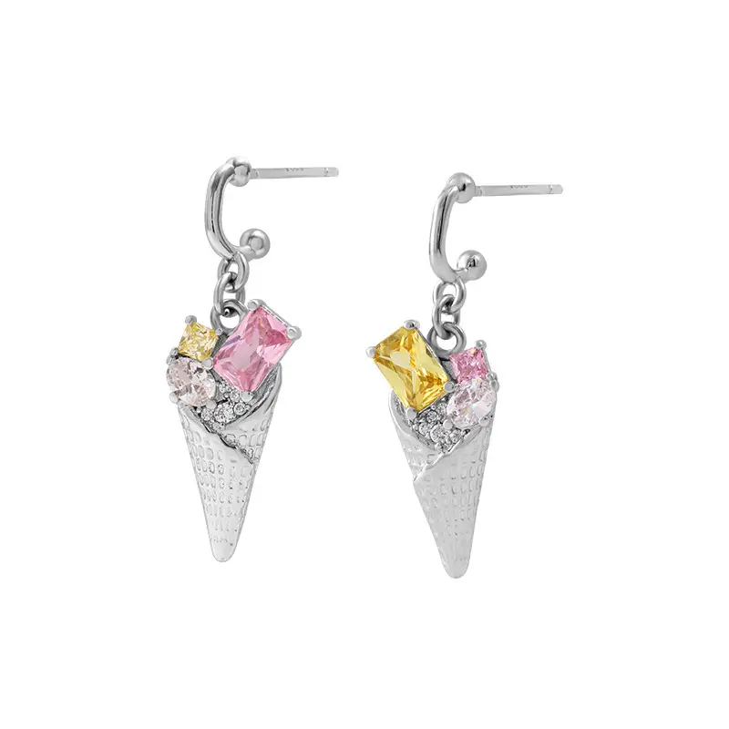 Ice Cream Zircon Stud Earrings Silver 925 - Image 6