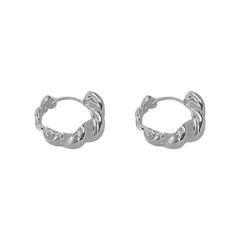 S925 Sterling Silver Twist Ear Buckle Spring Shape Earrings - Image 7