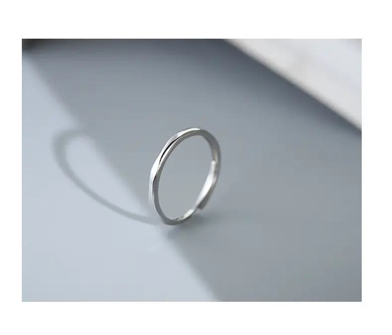 Women's Open Finger Ring Plain Silver Summer Style — feature 19