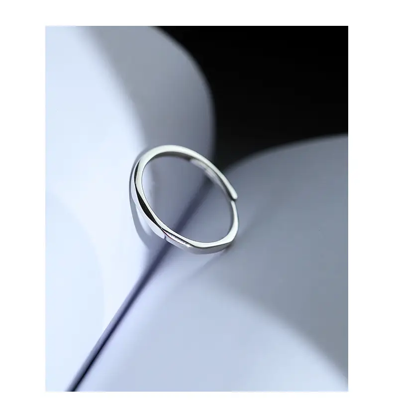 Women's Open Finger Ring Plain Silver Summer Style — feature 22