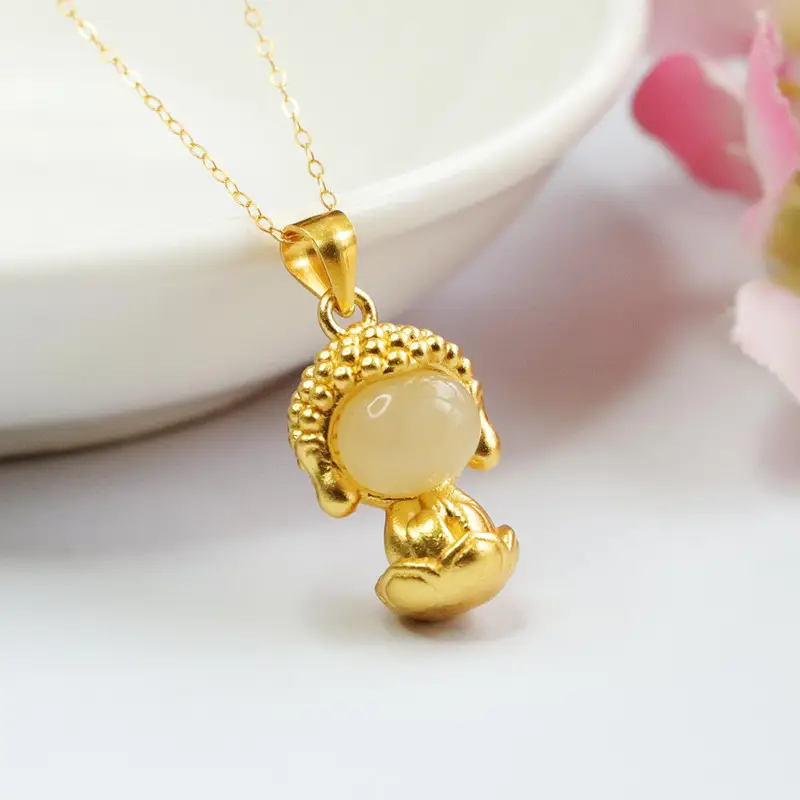 Guan Yu S925 Silver Inlaid Natural Hetian Jade Pendant for Women — feature 11