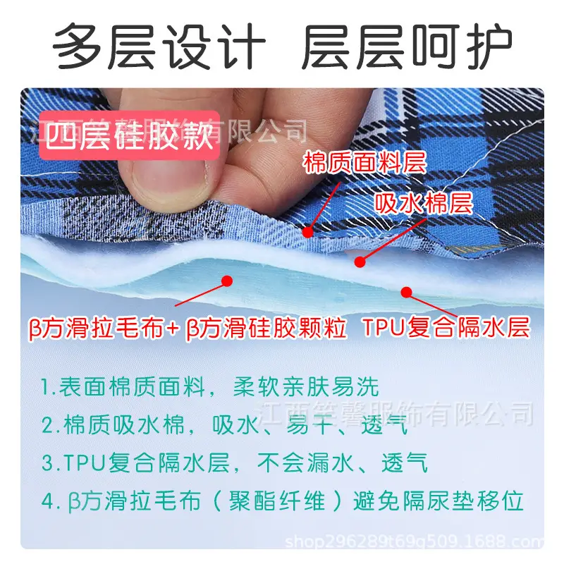 Waterproof Plaid Diaper Mattress Pad for Elderly - Image 13