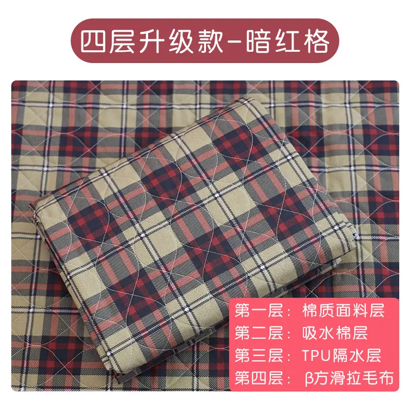 Waterproof Plaid Diaper Mattress Pad for Elderly - Image 6