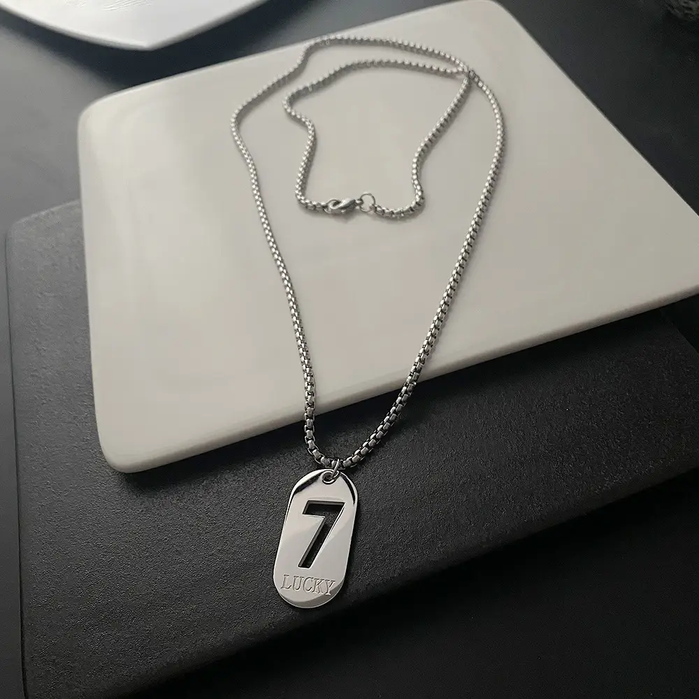 Women's Silver 7 Pendant Sweater Necklace Autumn Winter 2022 - Image 4