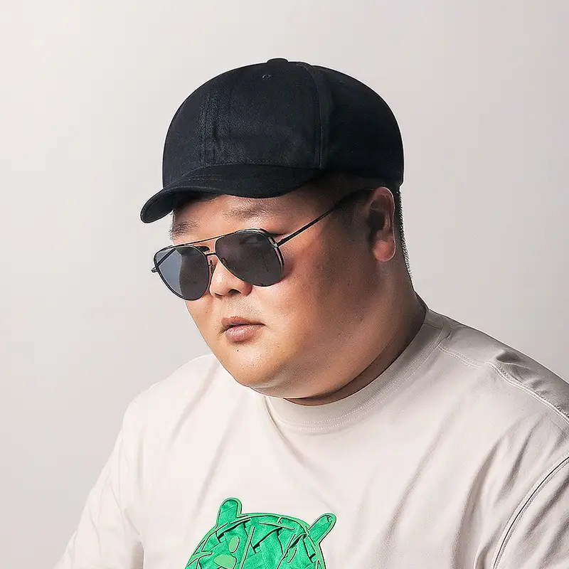 Men's Cotton Baseball Cap Adjustable Solid Beige - Image 4