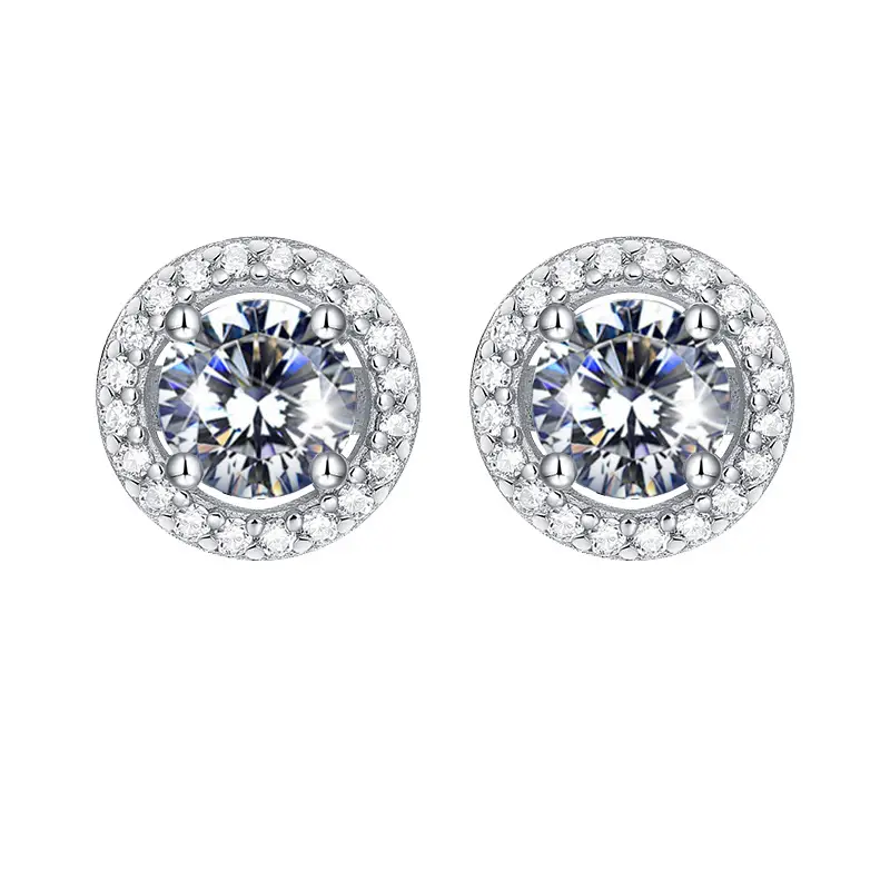Full Diamond Round Earrings for Women